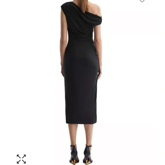 Reiss Fern Draped Bodycon midi dress - Picture 2 of 5